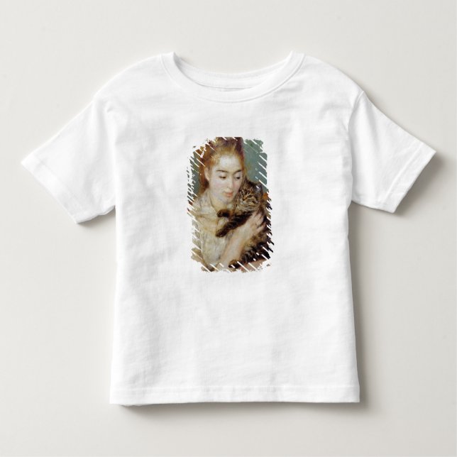 Woman with a Cat by Pierre-Auguste Renoir Toddler T-Shirt (Front)