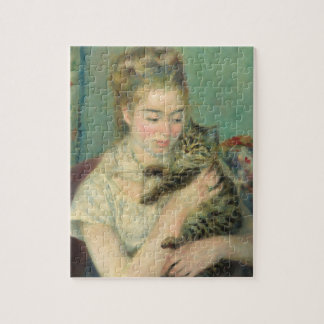 Woman with a Cat by Renoir Art Jigsaw Puzzle