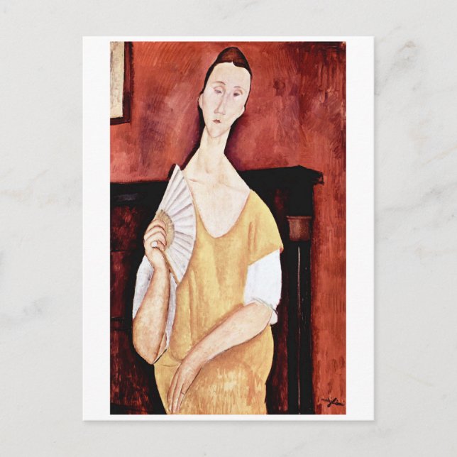 Woman with a Fan, Modigliani Postcard (Front)