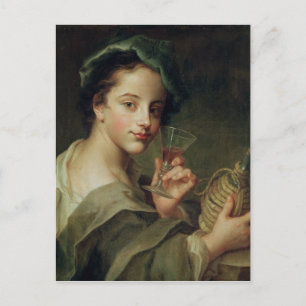 Woman with a Glass of Wine Postcard