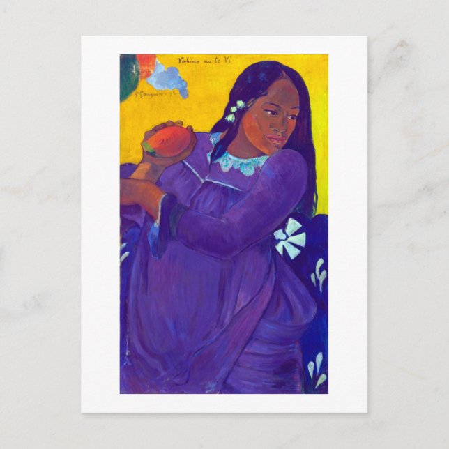 Woman with a Mango, Gauguin Postcard (Front)