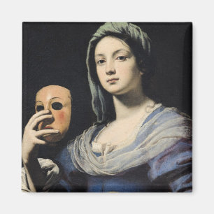 Woman with a Mask 2 Magnet