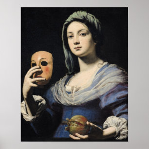 Woman with a Mask Poster