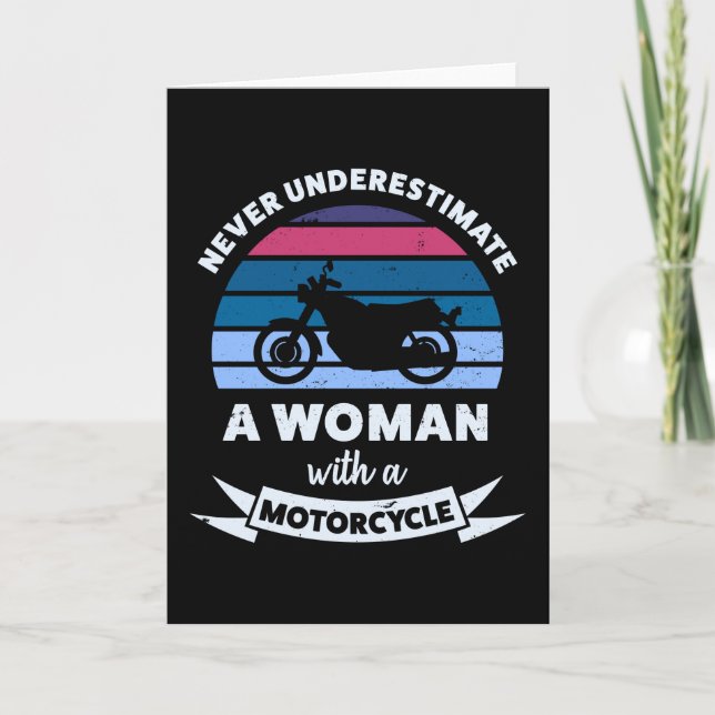 Woman with a Motorcycle Funny Mum Gift Card (Front)