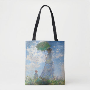 "WOMAN WITH A PARASOL" 1890 CLAUDE MONET TOTE BAG