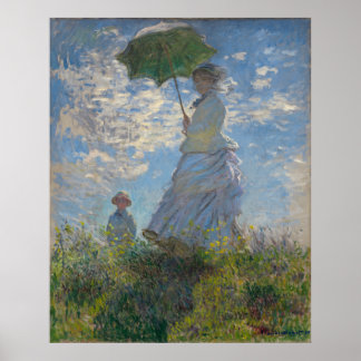 Woman with a Parasol by Claude Monet Poster