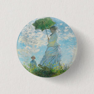 Woman with a Parasol  Claude Monet   3 Cm Round Badge