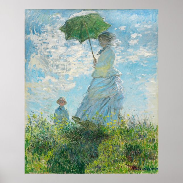 Woman with a Parasol  Claude Monet Poster (Front)