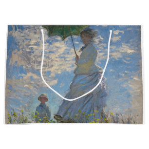Woman with a Parasol   French Landscape Large Gift Bag