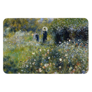 Woman with a Parasol in a Garden by Auguste Renoir Magnet