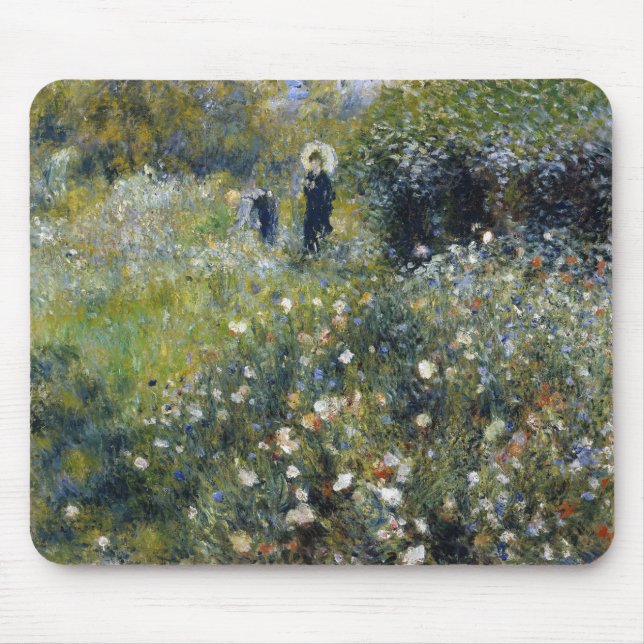 Woman with a Parasol in a Garden by Auguste Renoir Mouse Pad (Front)