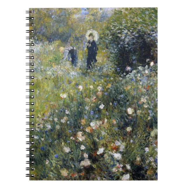 Woman with a Parasol in a Garden by Auguste Renoir Notebook (Front)