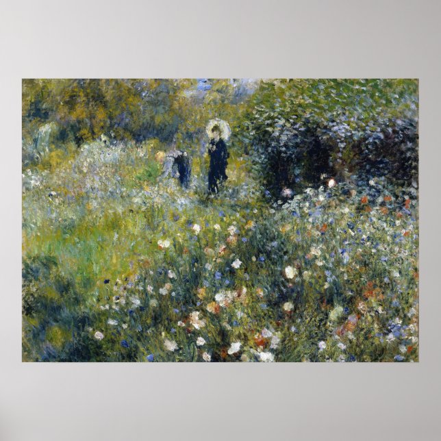 Woman with a Parasol in a Garden by Auguste Renoir Poster (Front)
