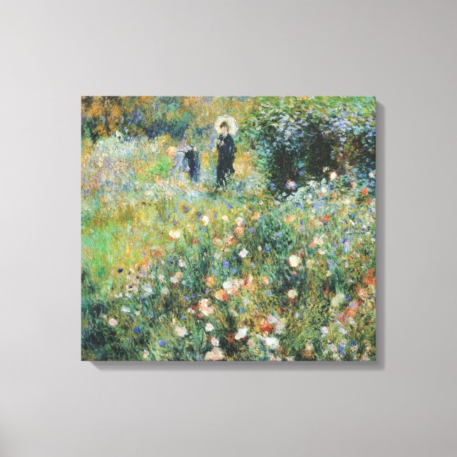 Woman with a Parasol in a Garden Renoir Fine Art Canvas Print (Front)