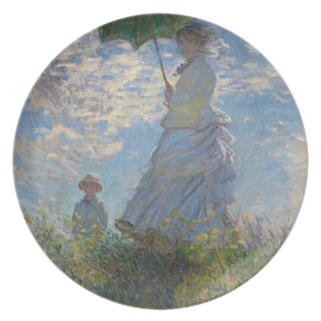 Woman with a Parasol - Madame Monet and Her Son Plate (Front)