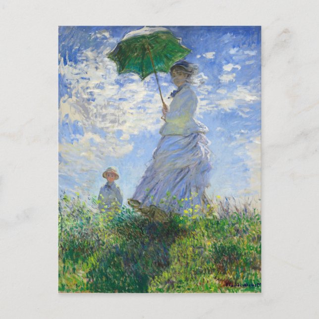 Woman with a Parasol, Madame Monet and Her Son Postcard (Front)