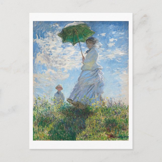 Woman with a Parasol, Madame Monet and Her Son Postcard (Front)