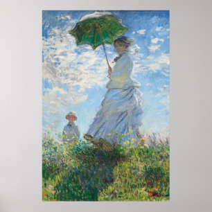 Woman with a Parasol, Madame Monet and Her Son Poster