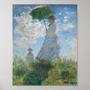 woman with a parasol madame monet and her son poster