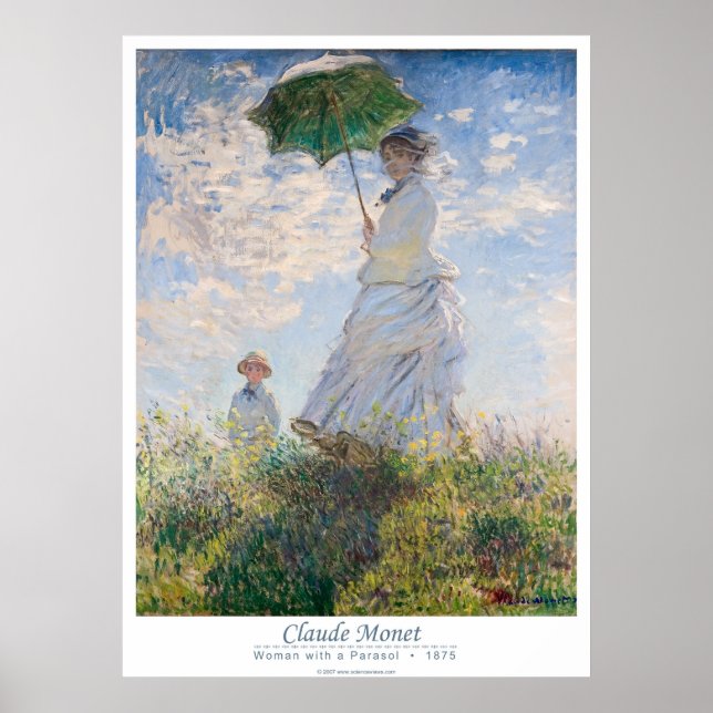 Woman with a Parasol - Madame Monet and Her Son Poster (Front)