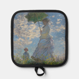 Woman with a Parasol - Madame Monet and Her Son Pot Holder