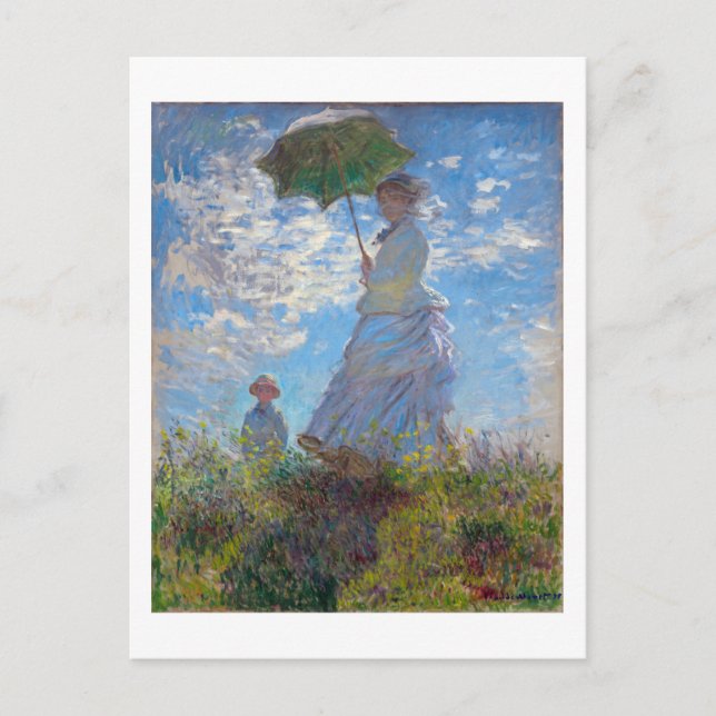 Woman with a Parasol, Monet Postcard (Front)