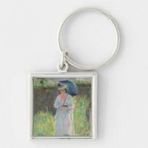 Woman with a Parasol (pastel on paper) Key Ring