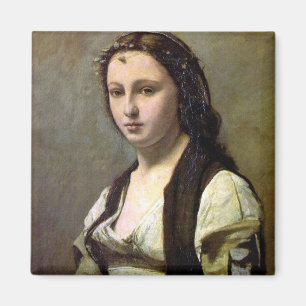 Woman with a Pearl, Camille Corot, 1868-1870 Magnet