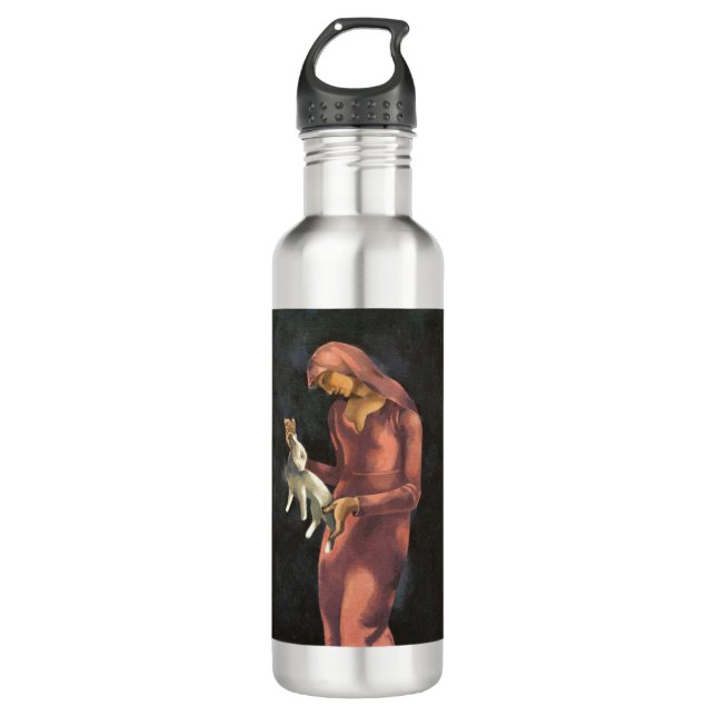 Woman with a Rabbit 710 Ml Water Bottle (Front)