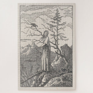 Woman with a Raven at an Abyss – Friedrich Jigsaw Puzzle