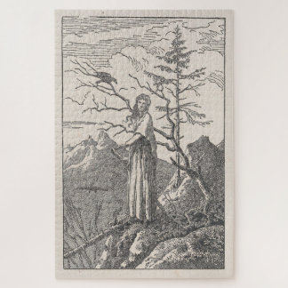 Woman with a Raven at an Abyss – Friedrich Jigsaw Puzzle