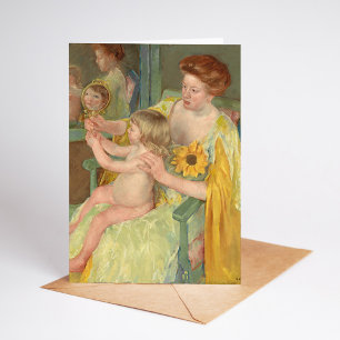 Woman with a Sunflower Mary Cassatt Card