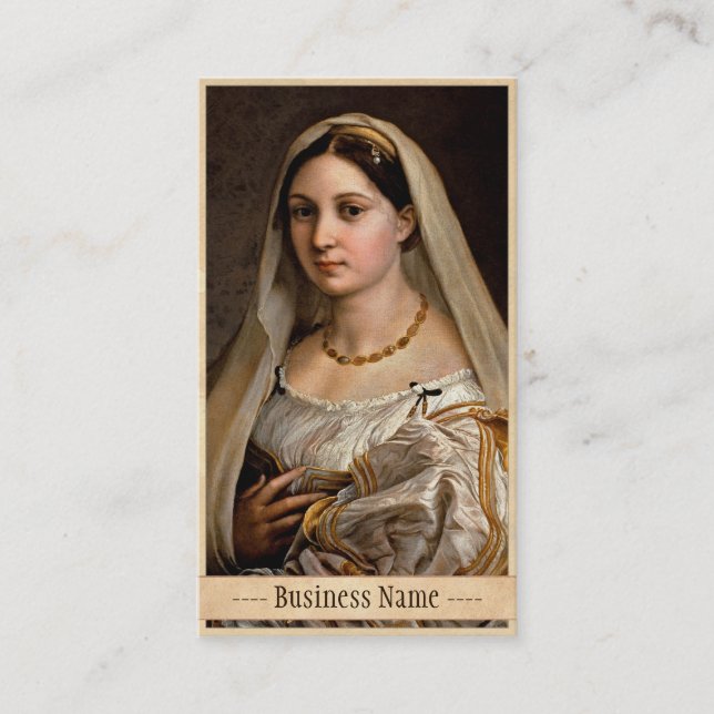 Woman with a veil La Donna Velata Raphael Santi Business Card (Front)