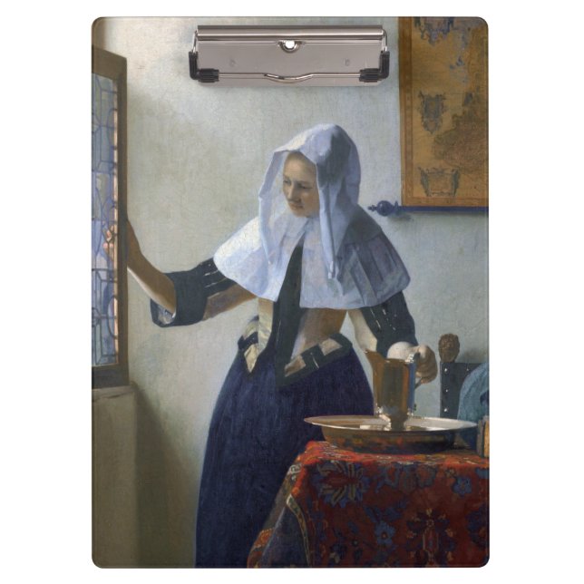 Woman with a Water Jug by Johannes Vermeer Clipboard (Front)