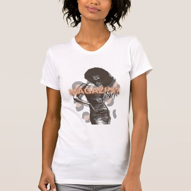 Woman with Afro & leopard T-Shirt (Front)