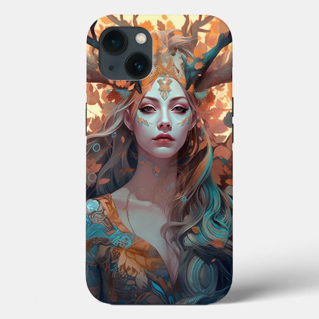 Woman With Antlers Fantasy Art Case-Mate iPhone Case (Back)
