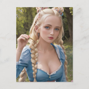 Woman With Beautiful Blonde Hair Postcard