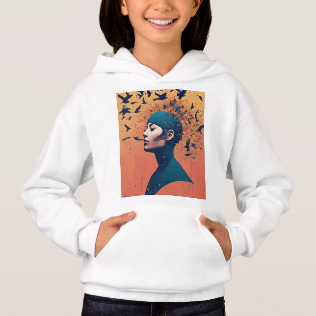 Woman with Birds in Fli T -Shirt (Front)