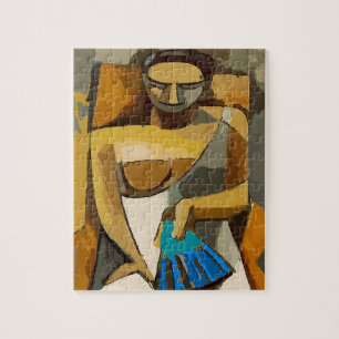 Woman With Blue Fan, Jigsaw Puzzle