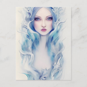 Woman With Blue Hair Postcard