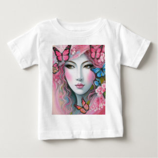 Woman with butterflies baby T-Shirt