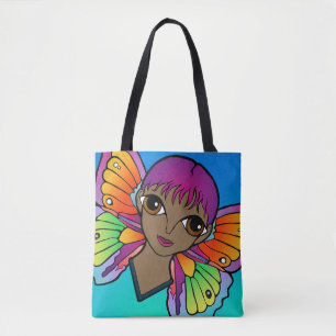Woman With Butterfly Wings Tote Bag
