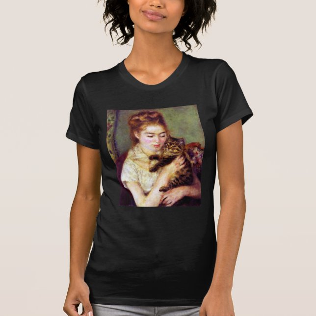 Woman with Cat, Auguste Renoir T-Shirt (Front)