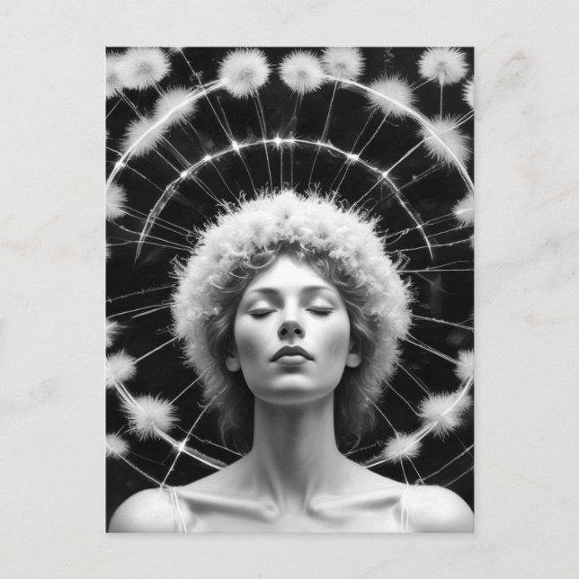 Woman with Crown of Dandelions  Postcard (Front)