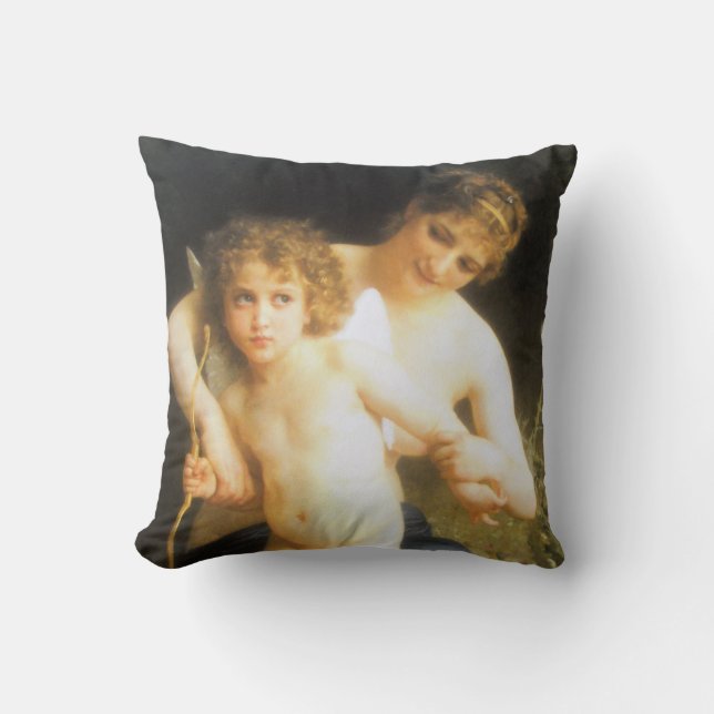 Woman with Cupid, Bouguereau Cushion (Front)