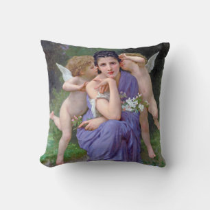 Woman with Cupid, Bouguereau Cushion