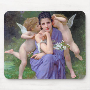 Woman with Cupid, Bouguereau Mouse Pad