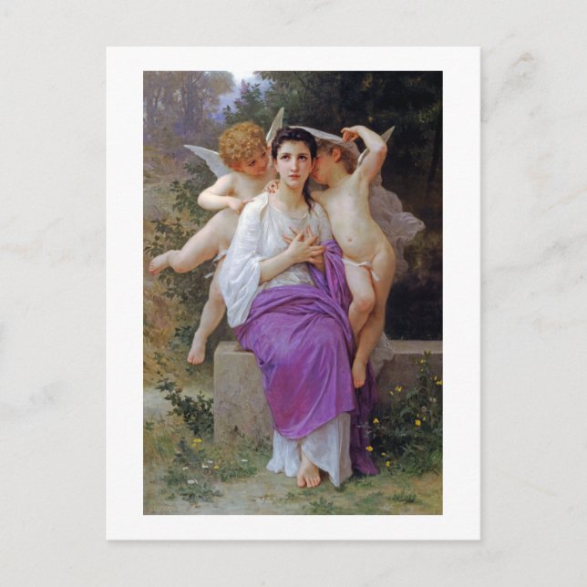 Woman with Cupid, Bouguereau Postcard (Front)