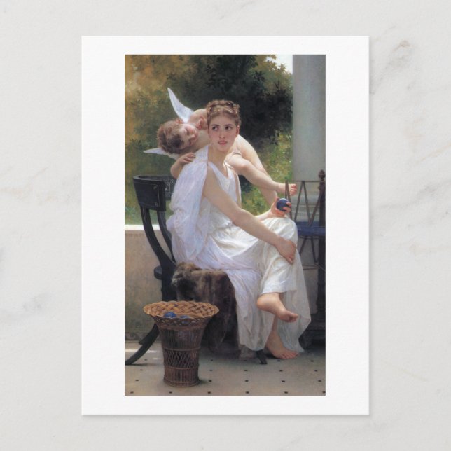 Woman with Cupid, Bouguereau Postcard (Front)