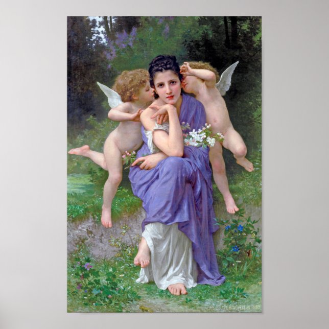 Woman with Cupid, Bouguereau Poster (Front)